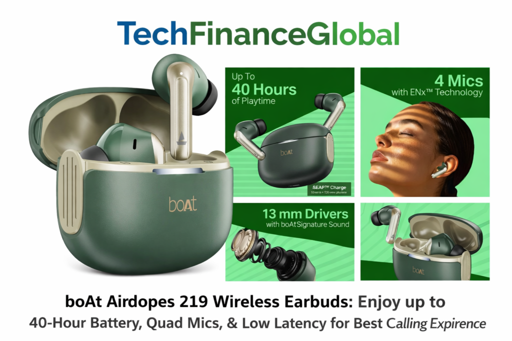 boAt Airdopes 219 true wireless earbuds with 40 hours battery and Bluetooth connectivity